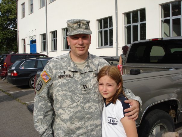 Me with Julia minutes before reporting for deployment. — with Julia.