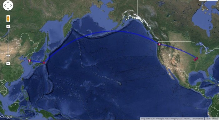 PCS-Korea-Flight-Route