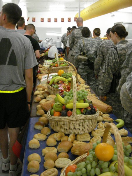 At the great Thanksgiving dinner at COB Basrah.