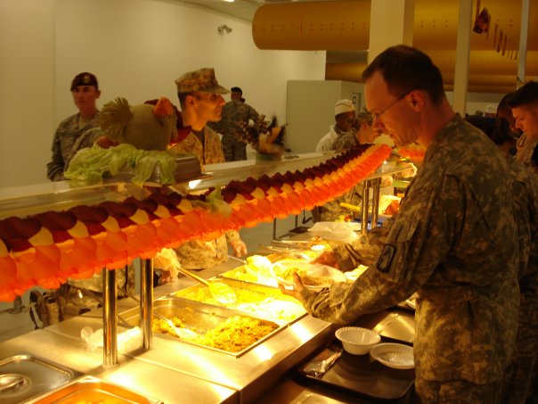 At the great Thanksgiving dinner at COB Basrah.