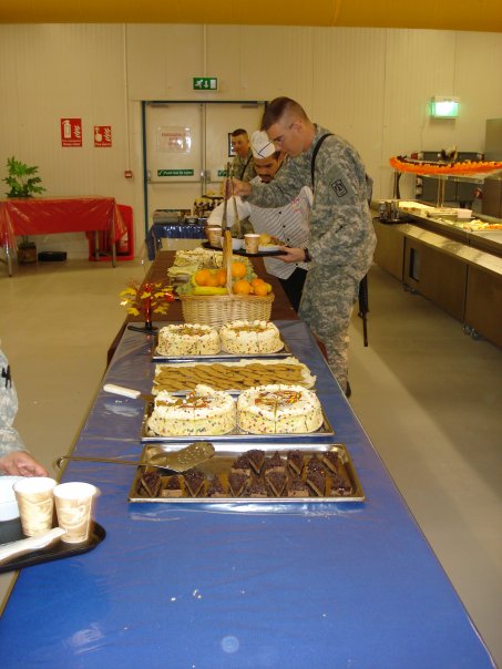 At the great Thanksgiving dinner at COB Basrah.