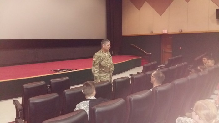 The INSCOM Chaplain speaking to our group