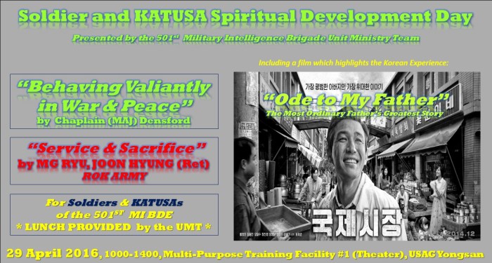 501st MI BDE Soldier & KATUSA Spiritual Development Day